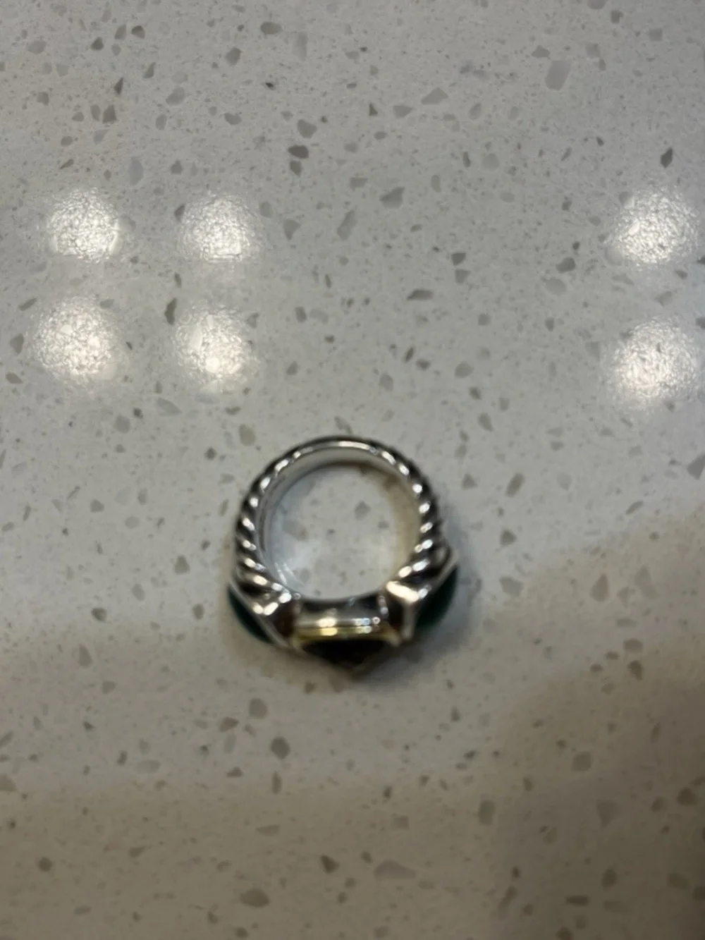 David Yurman Green Onyx And Smoky Quartz Ring Size 7 RARE